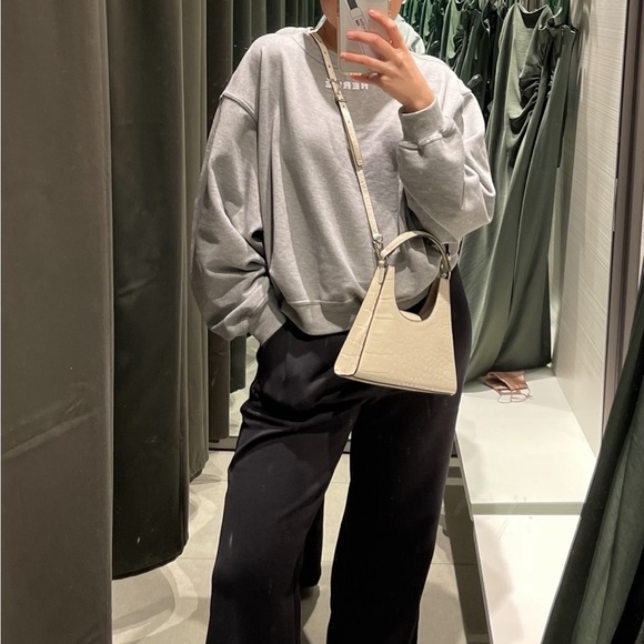 STAUD Mini Croc Embossed Leather Hobo Bag - Picture 9 of 11